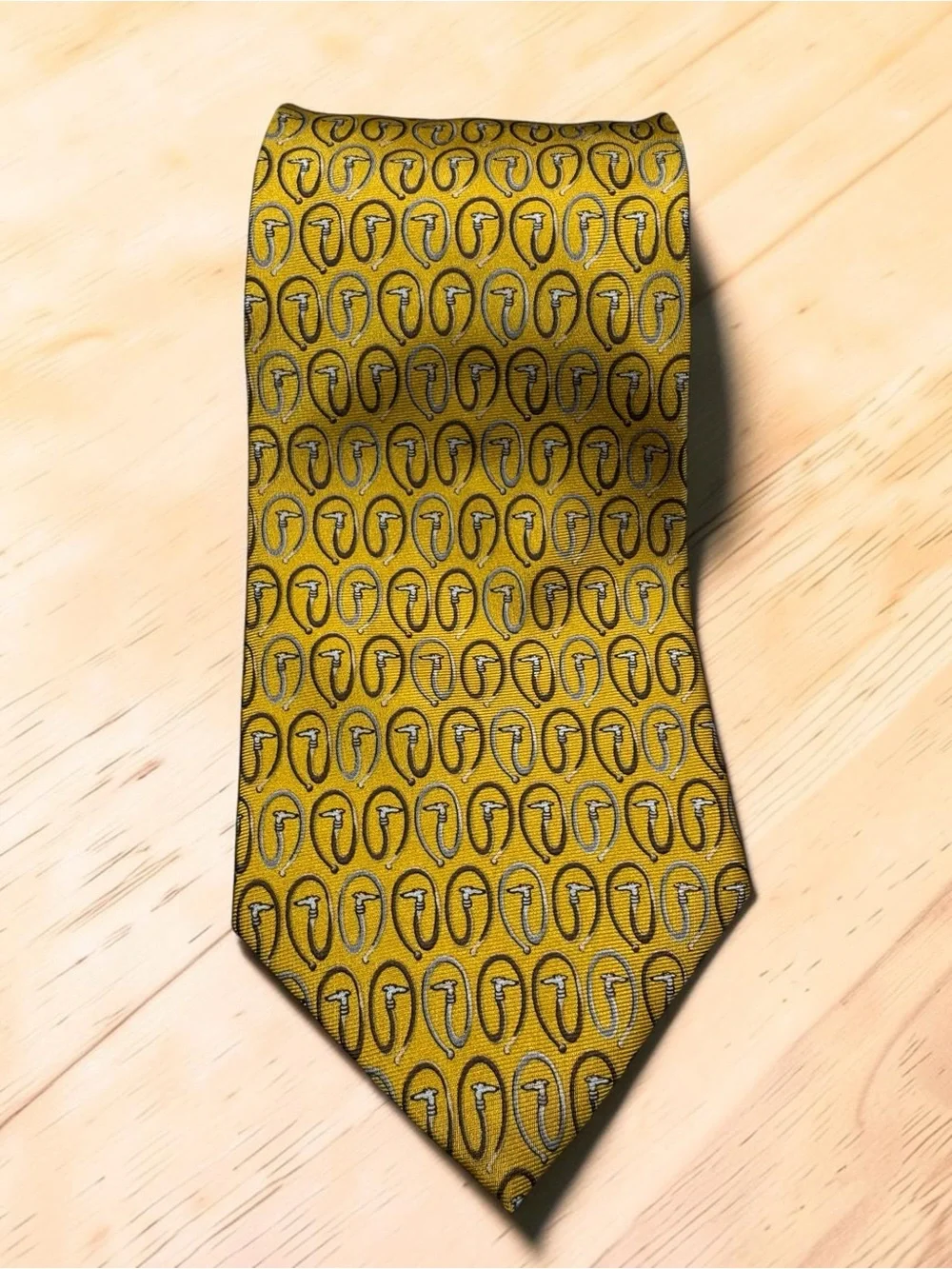 Vintage Trussardi Dog Print 100% Silk Tie Made In Italy